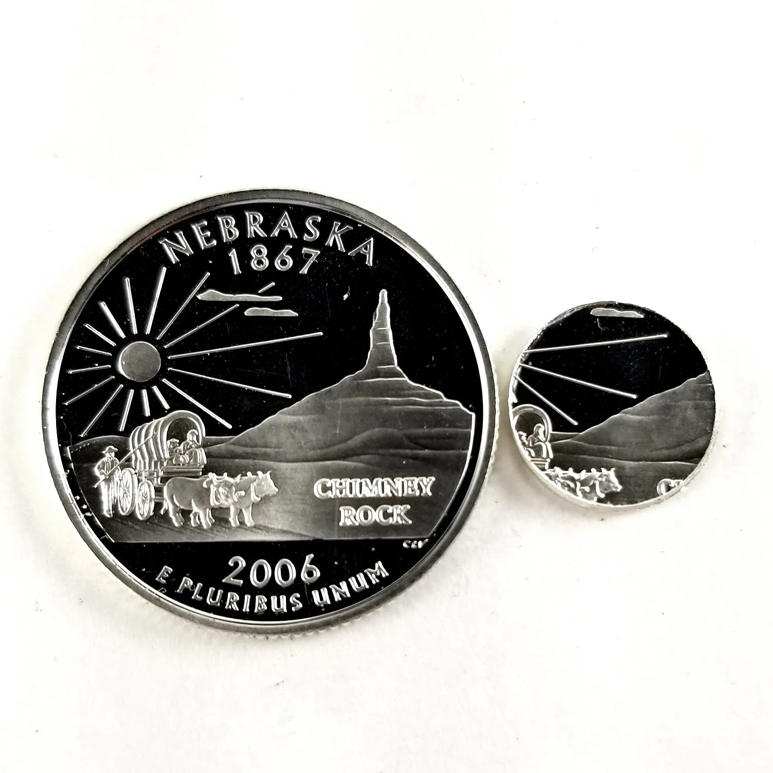 90% Silver Nebraska Quarter Ring