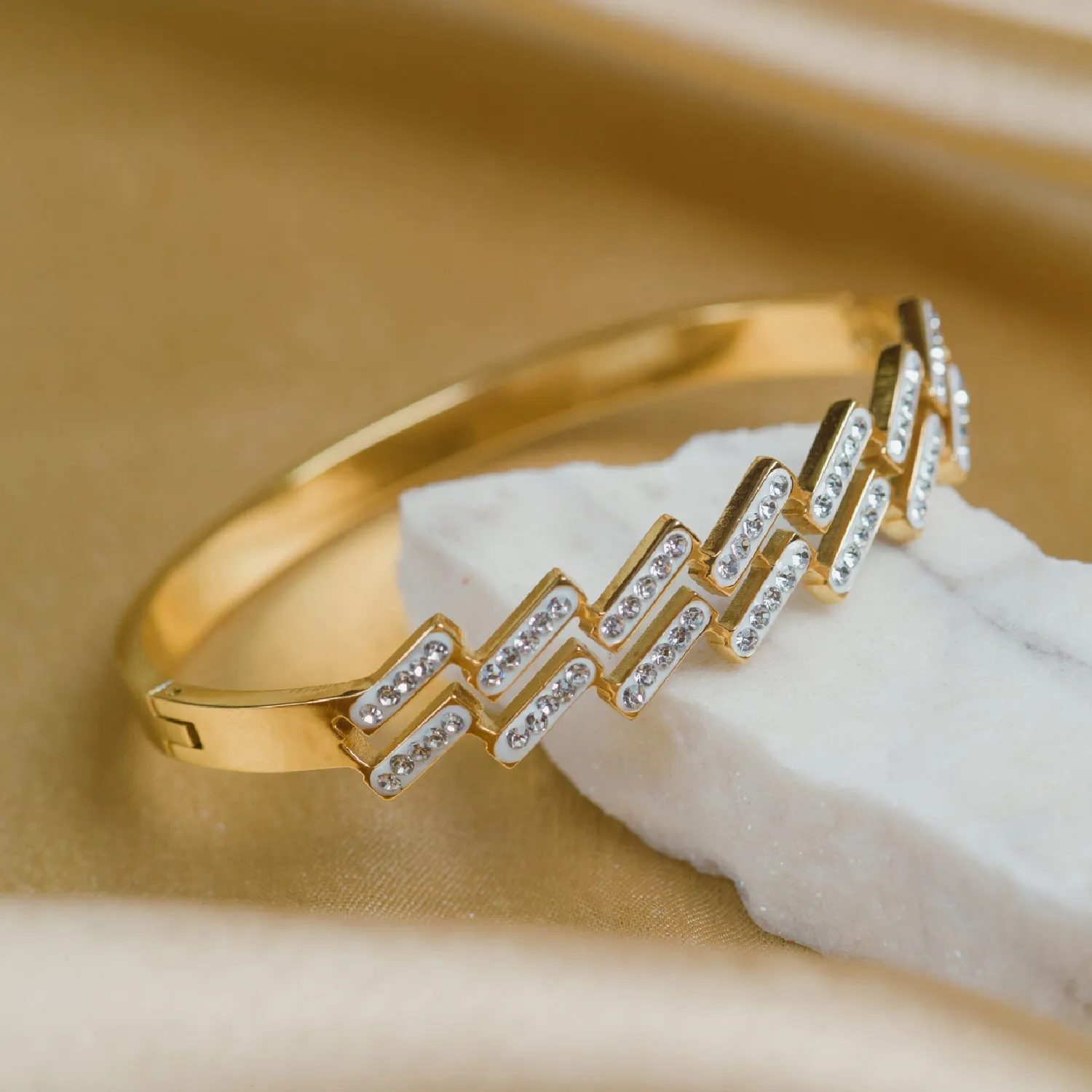 Artklim Double Layer Gold Plated Bangle Bracelet