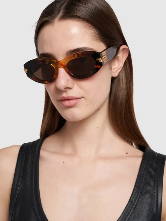 Bottega Veneta   BV1322S Mitre acetate oval sunglasses 