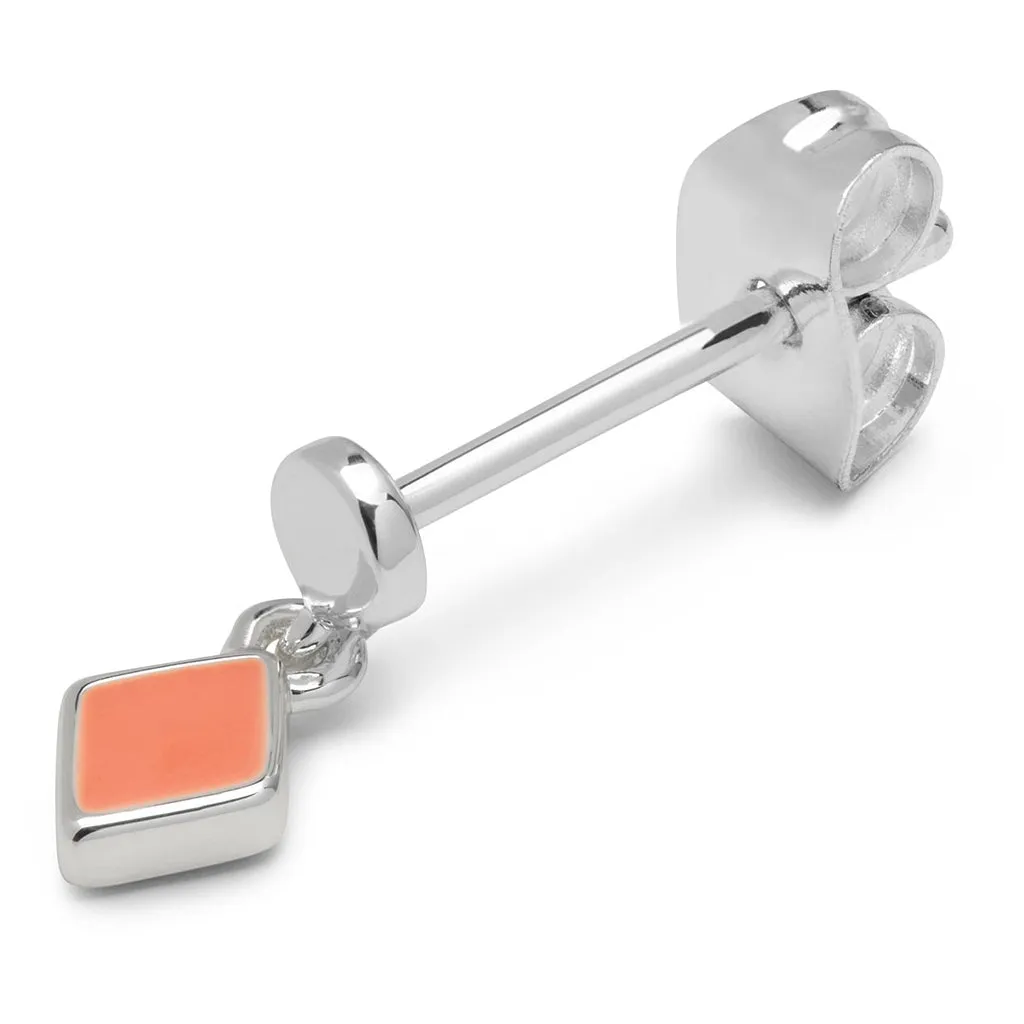 Confetti Dangling earring 1 pcs silver plated - Burnt Coral