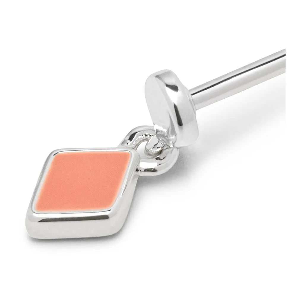 Confetti Dangling earring 1 pcs silver plated - Burnt Coral