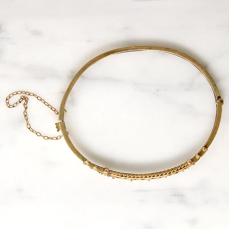 Enchanting Victorian 9ct Etruscan Revival Bangle