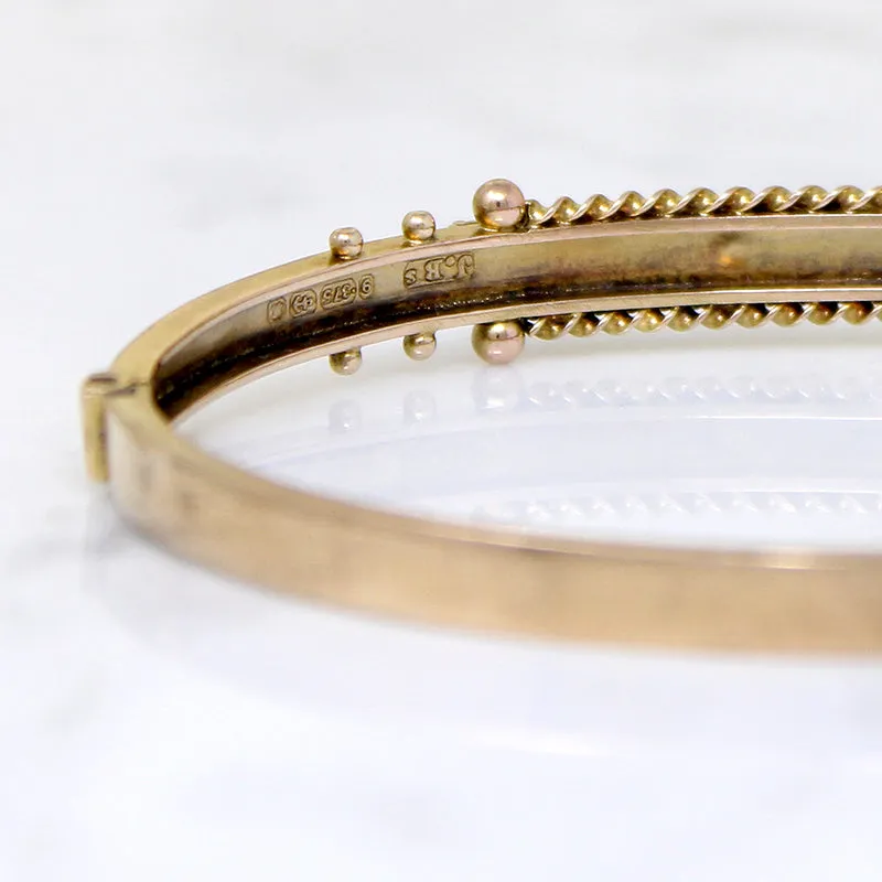 Enchanting Victorian 9ct Etruscan Revival Bangle
