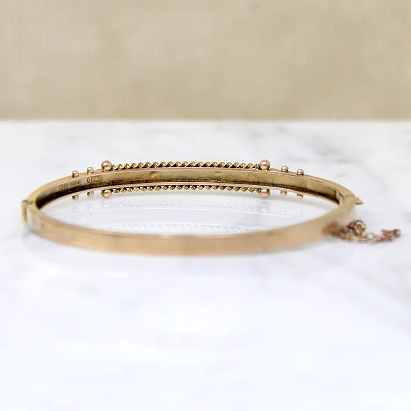 Enchanting Victorian 9ct Etruscan Revival Bangle