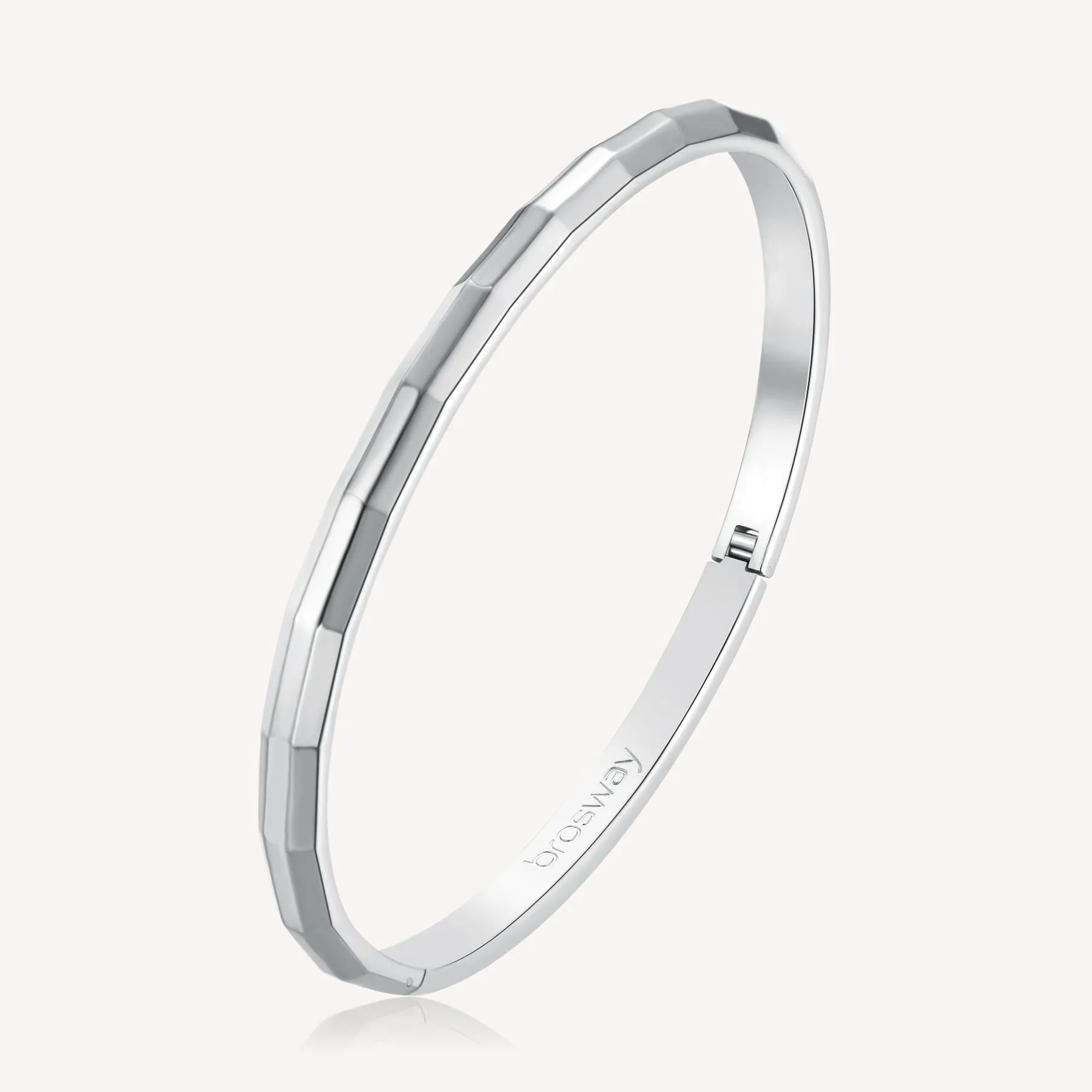Faceted Bangle Bracelet in Stainless Steel