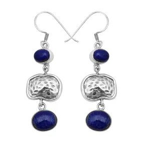 Natural Lapis Lazuli Silver Earring