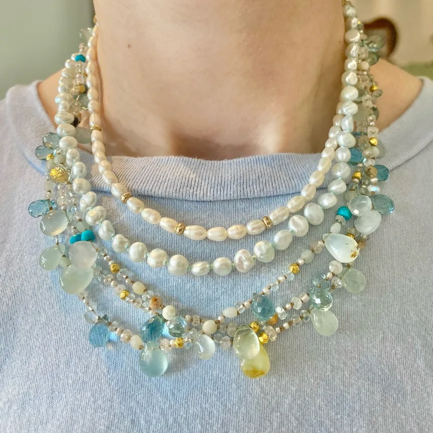Pearl & Gold Beaded Necklace