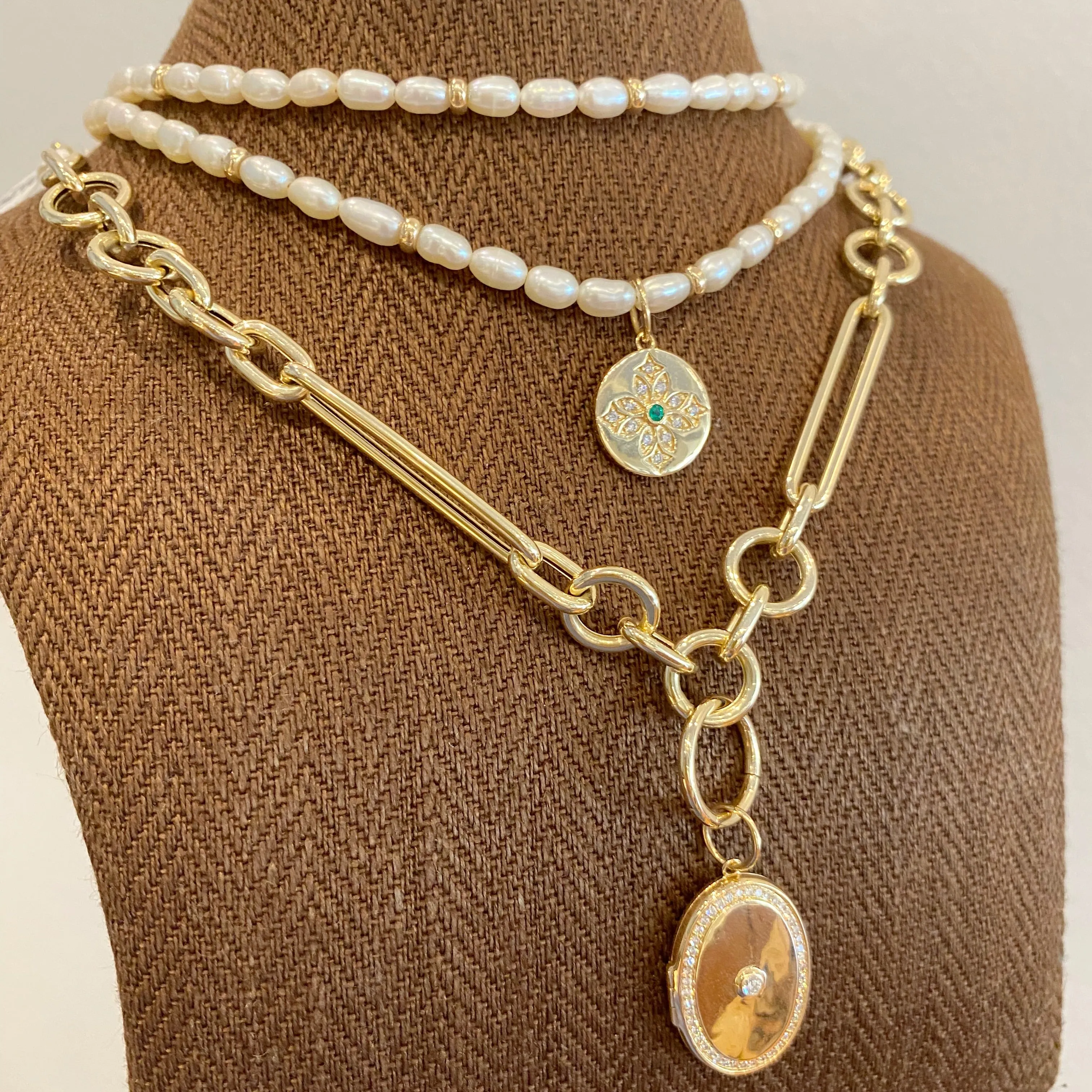 Pearl & Gold Beaded Necklace