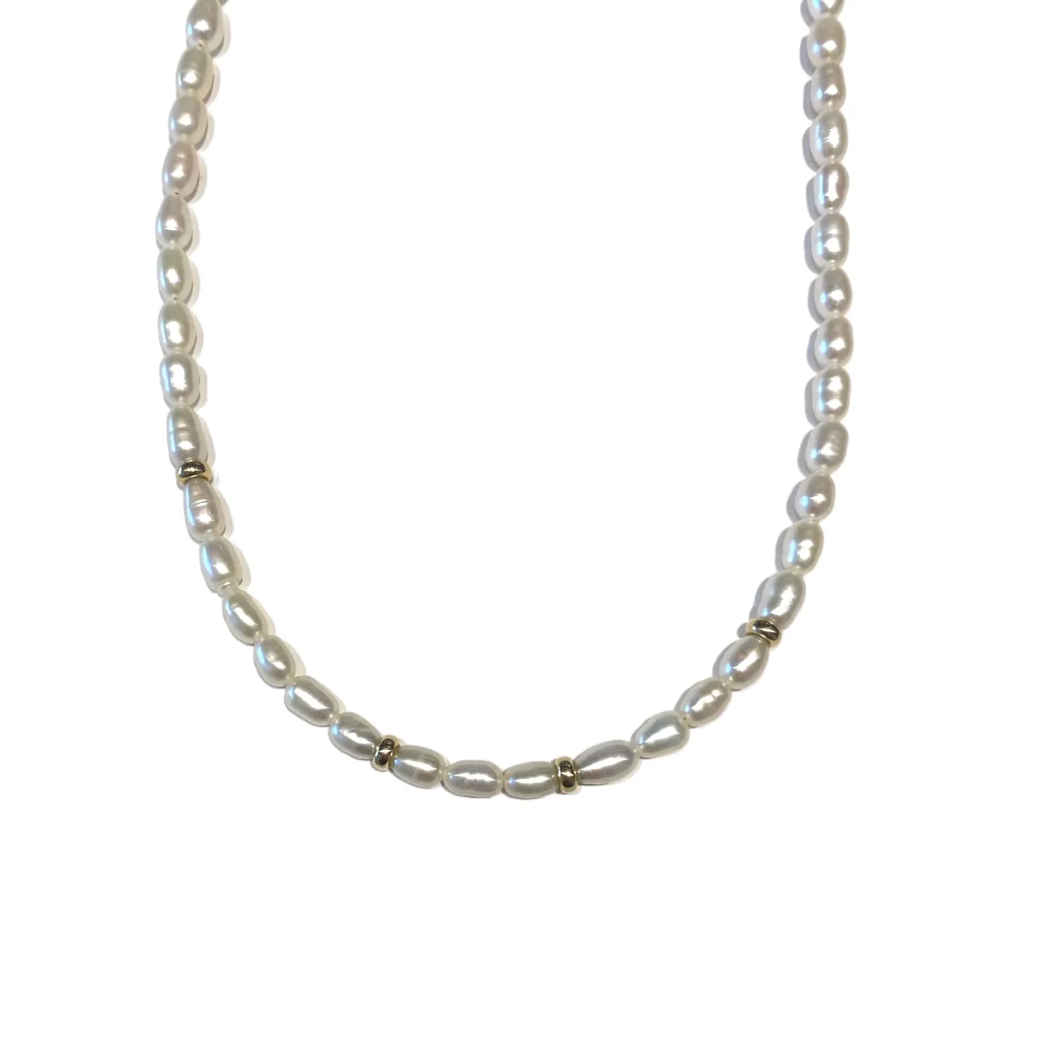 Pearl & Gold Beaded Necklace