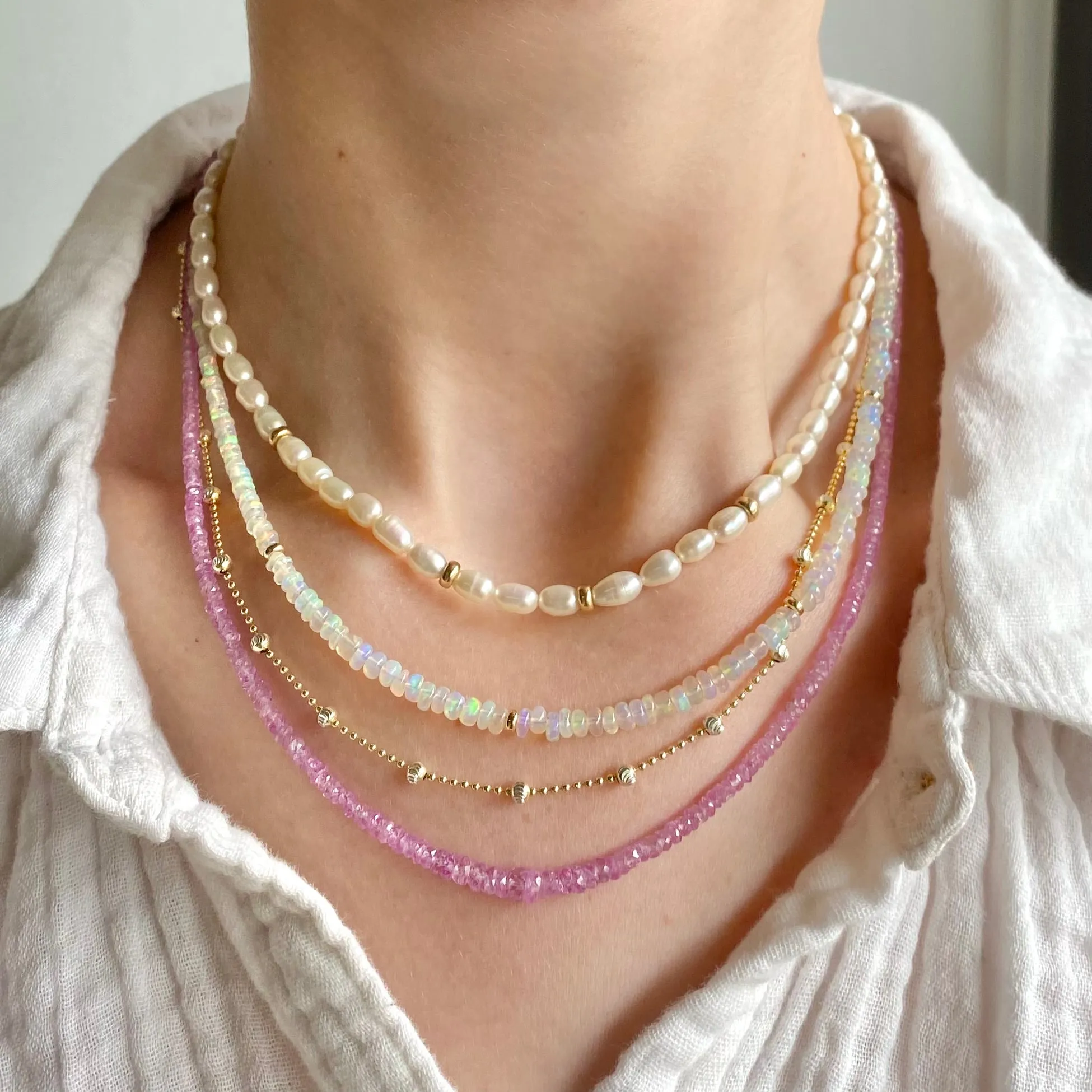 Pearl & Gold Beaded Necklace