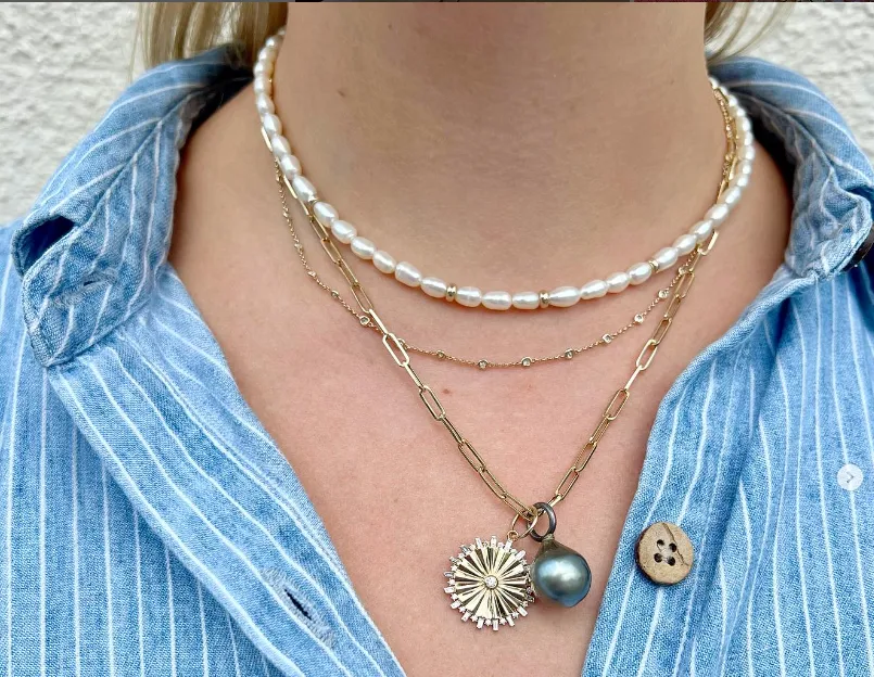Pearl & Gold Beaded Necklace