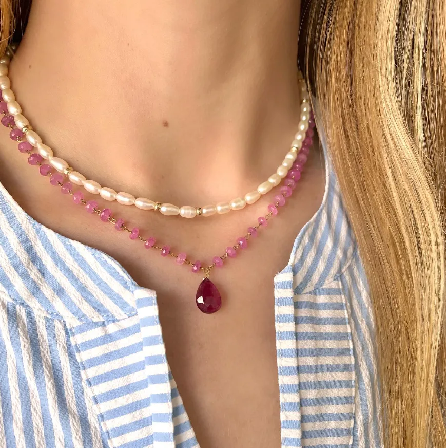 Pearl & Gold Beaded Necklace