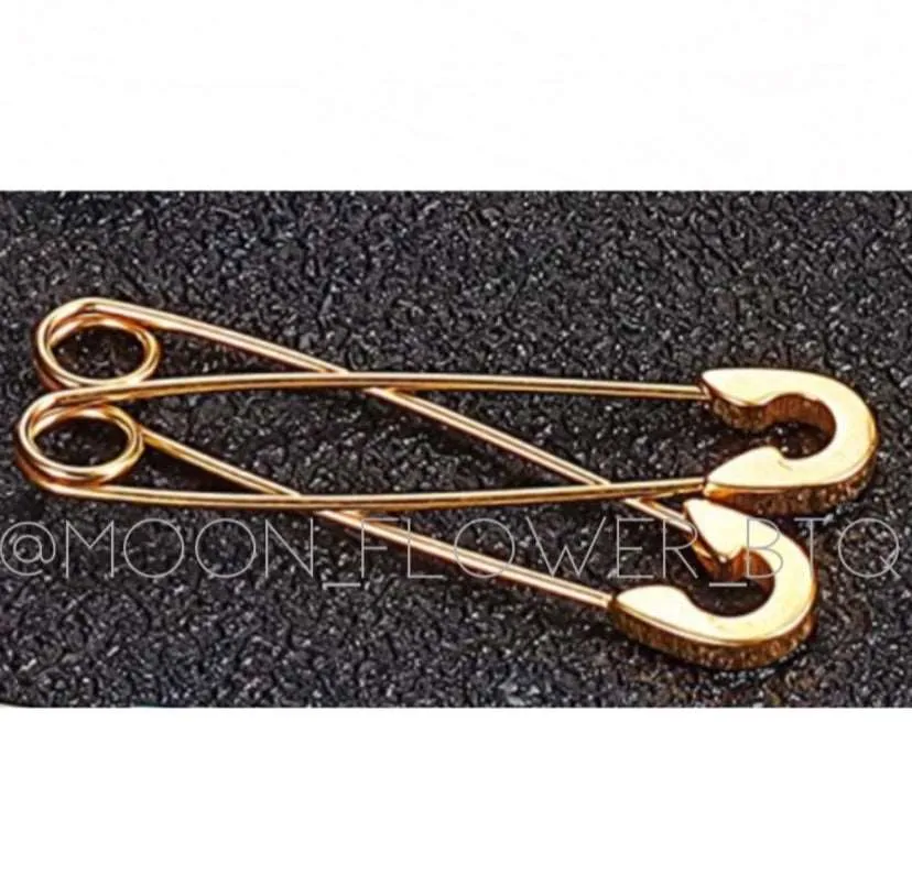 Rose Gold Stainless Steel Safety Pin Earrings