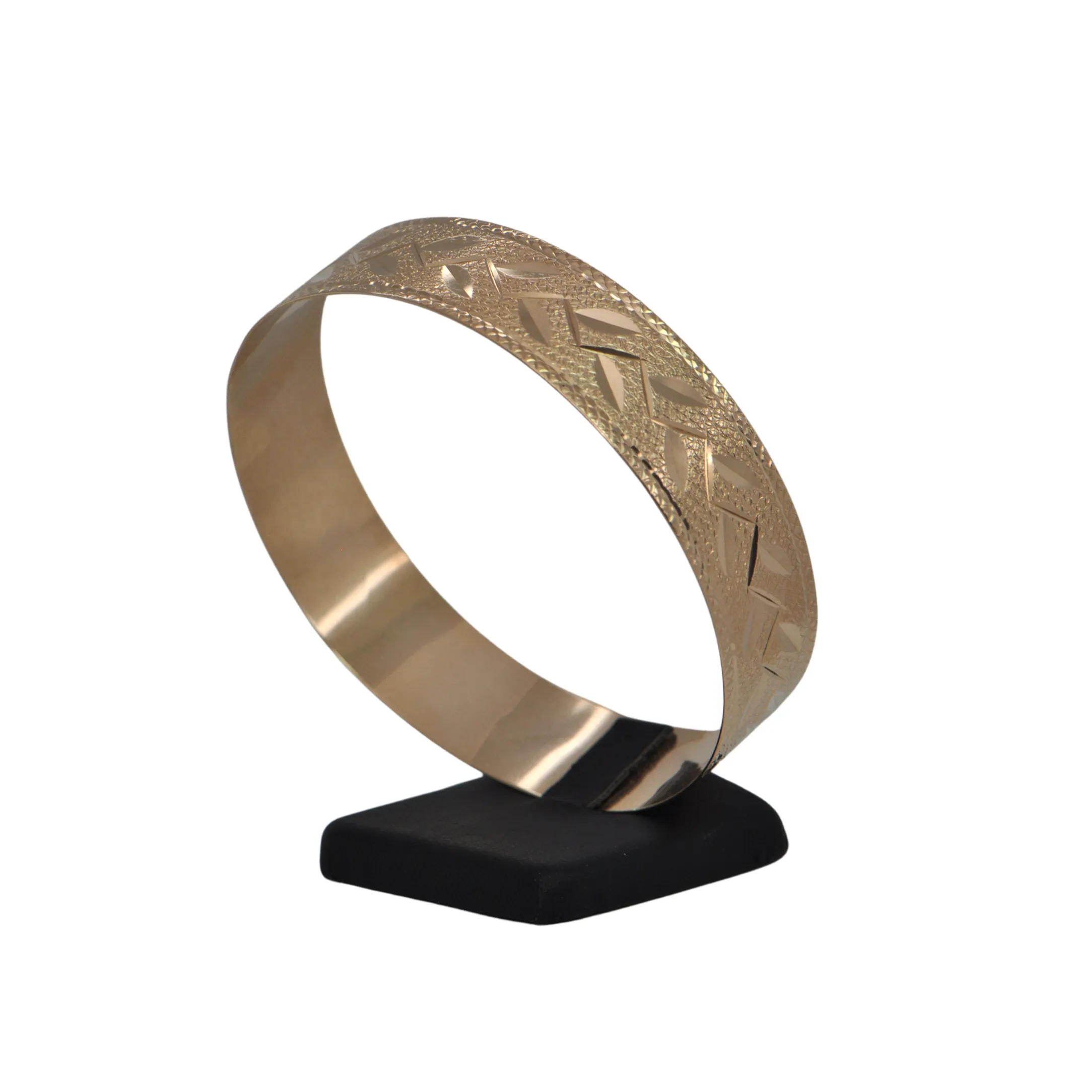 Vintage Solid 10k Gold Wide Bangle Bracelet