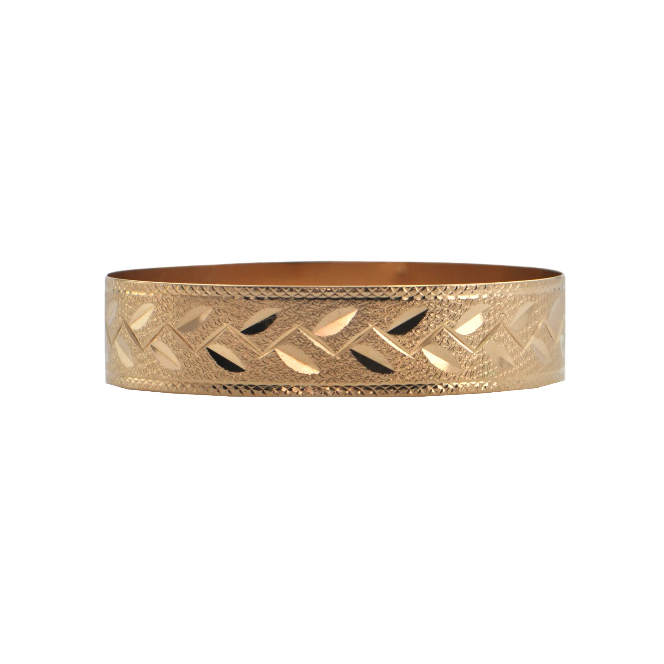 Vintage Solid 10k Gold Wide Bangle Bracelet