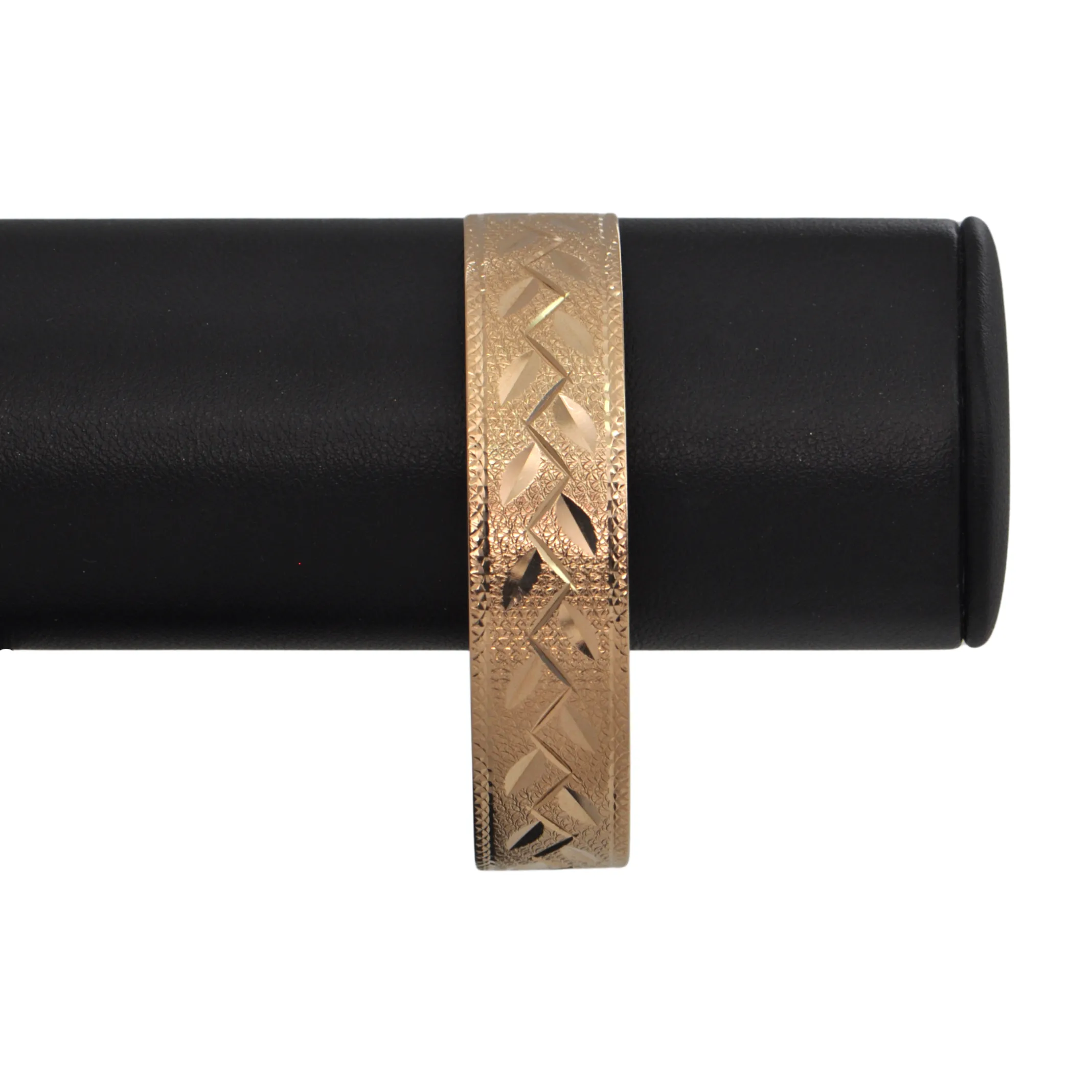 Vintage Solid 10k Gold Wide Bangle Bracelet