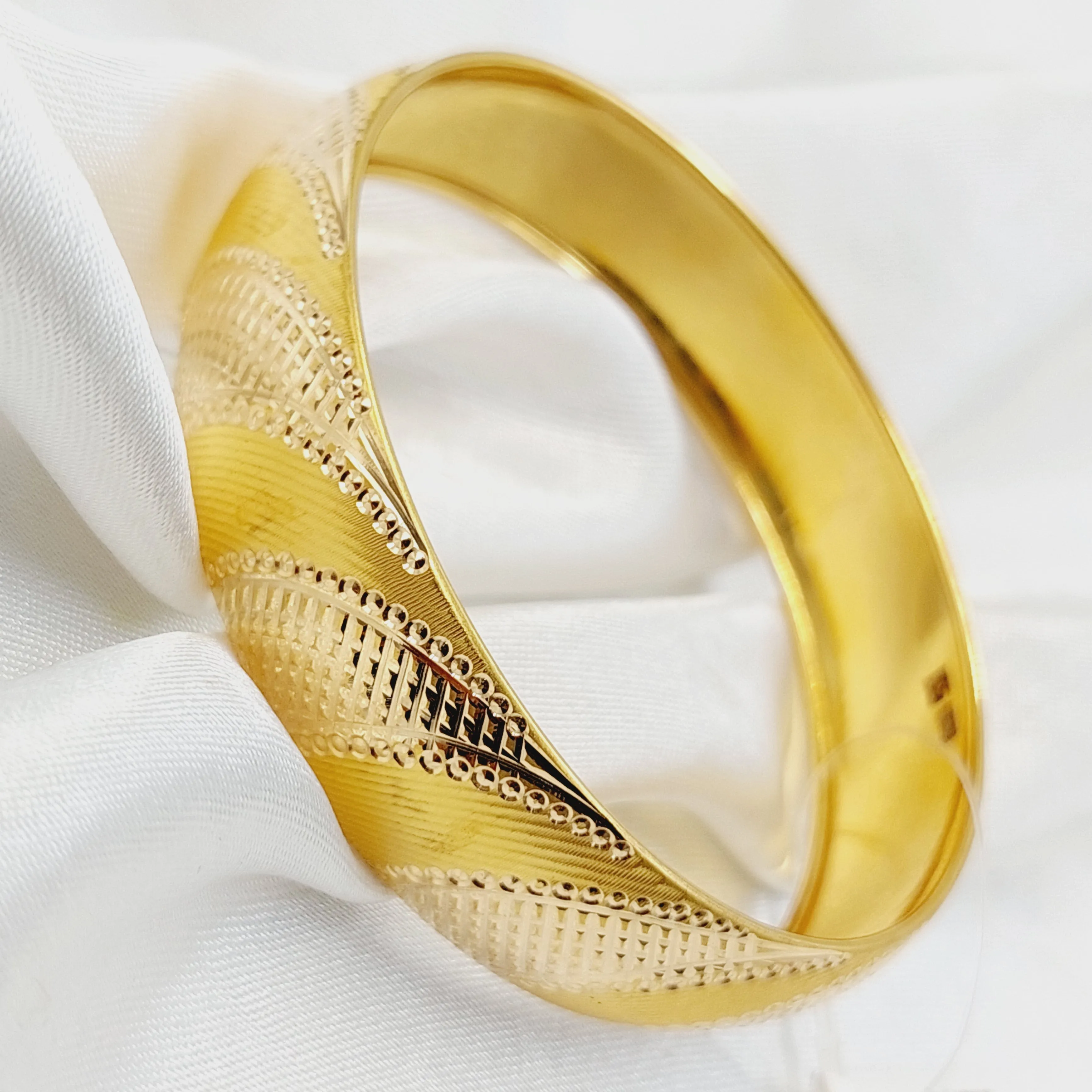 Wide Engraved Bangle