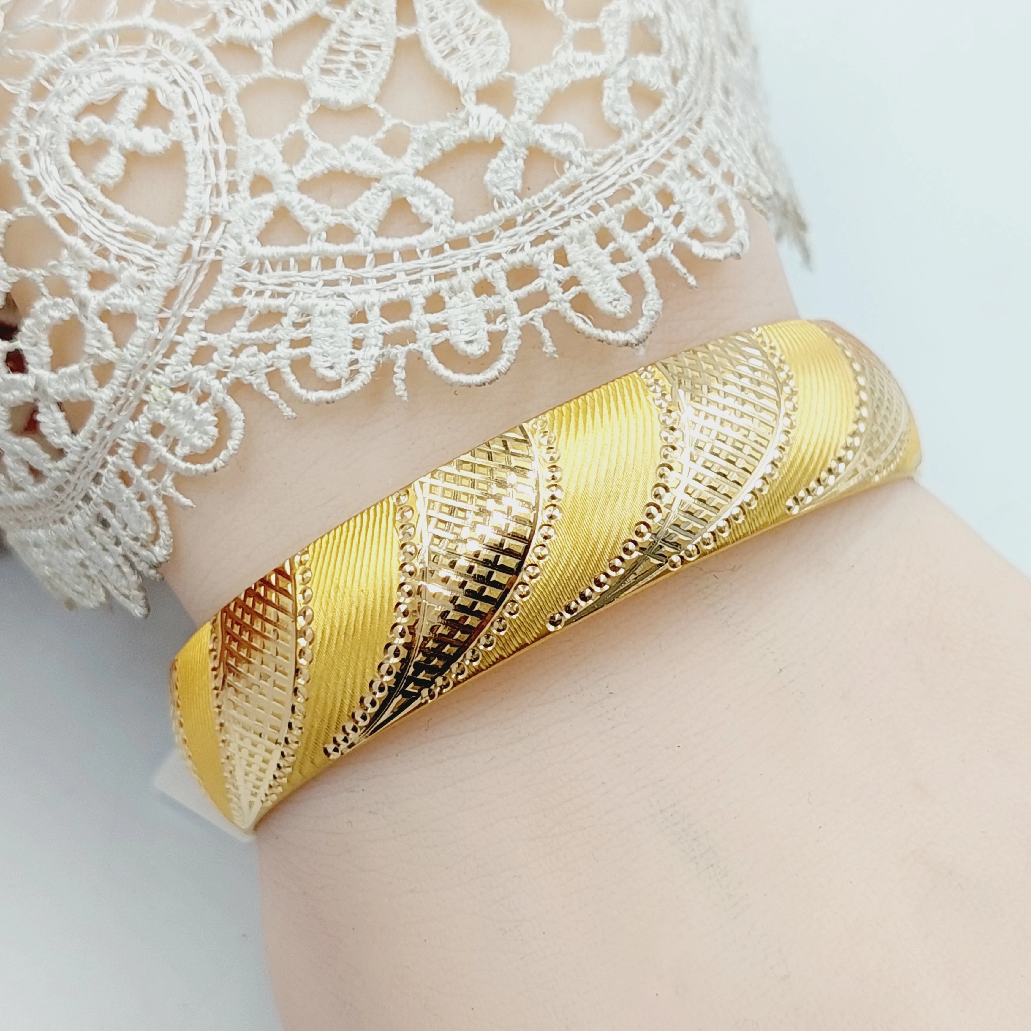 Wide Engraved Bangle